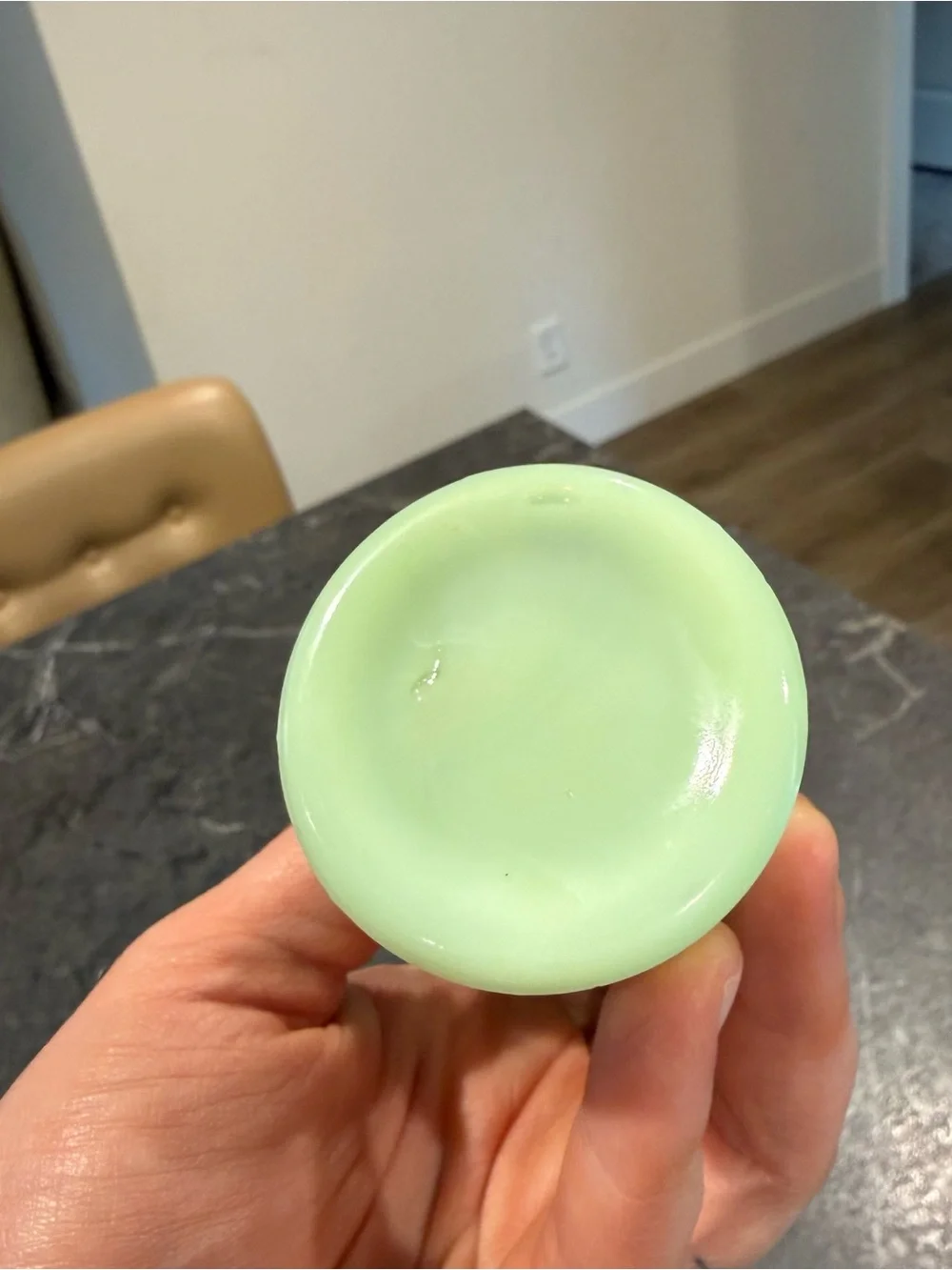 Vintage 1940s Jeannette uranium Glass Jadeite Beehive Ribbed Bud Vase Unmarked